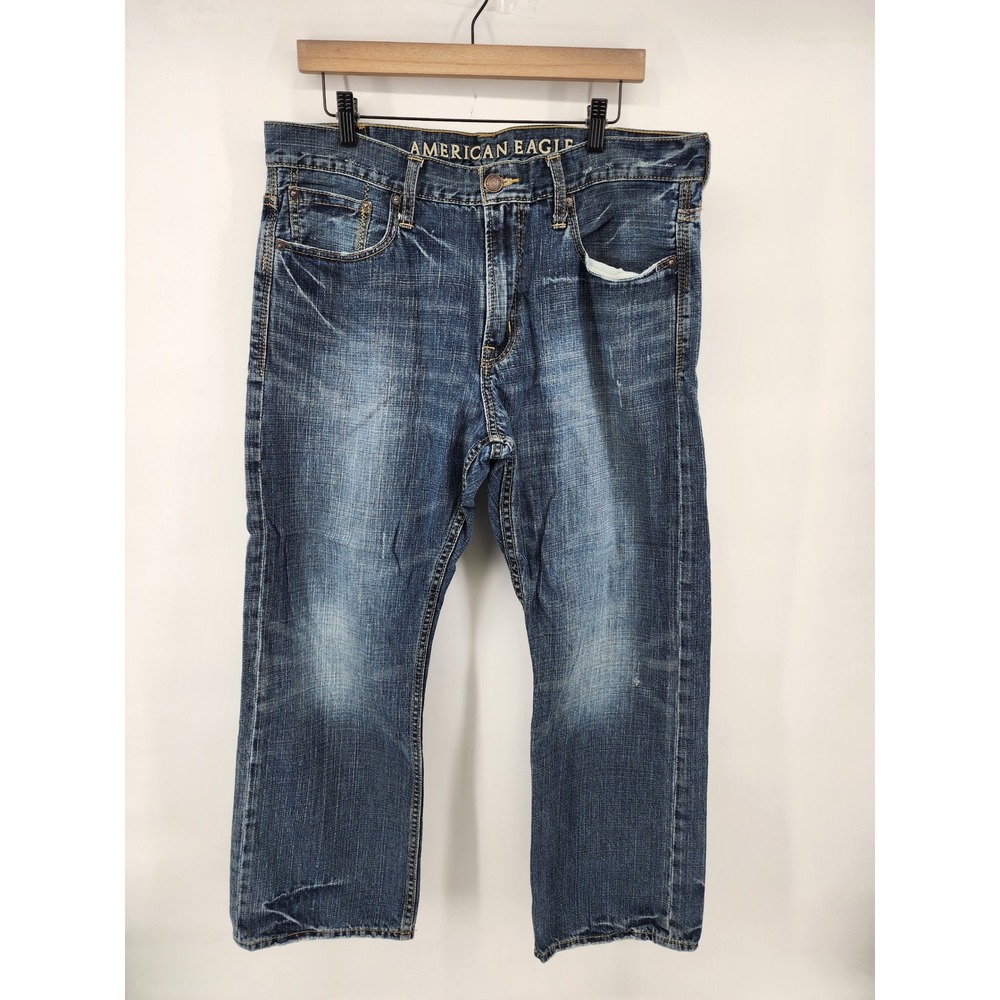 American Eagle Relaxed Fit Blue Denim Jeans 36x30